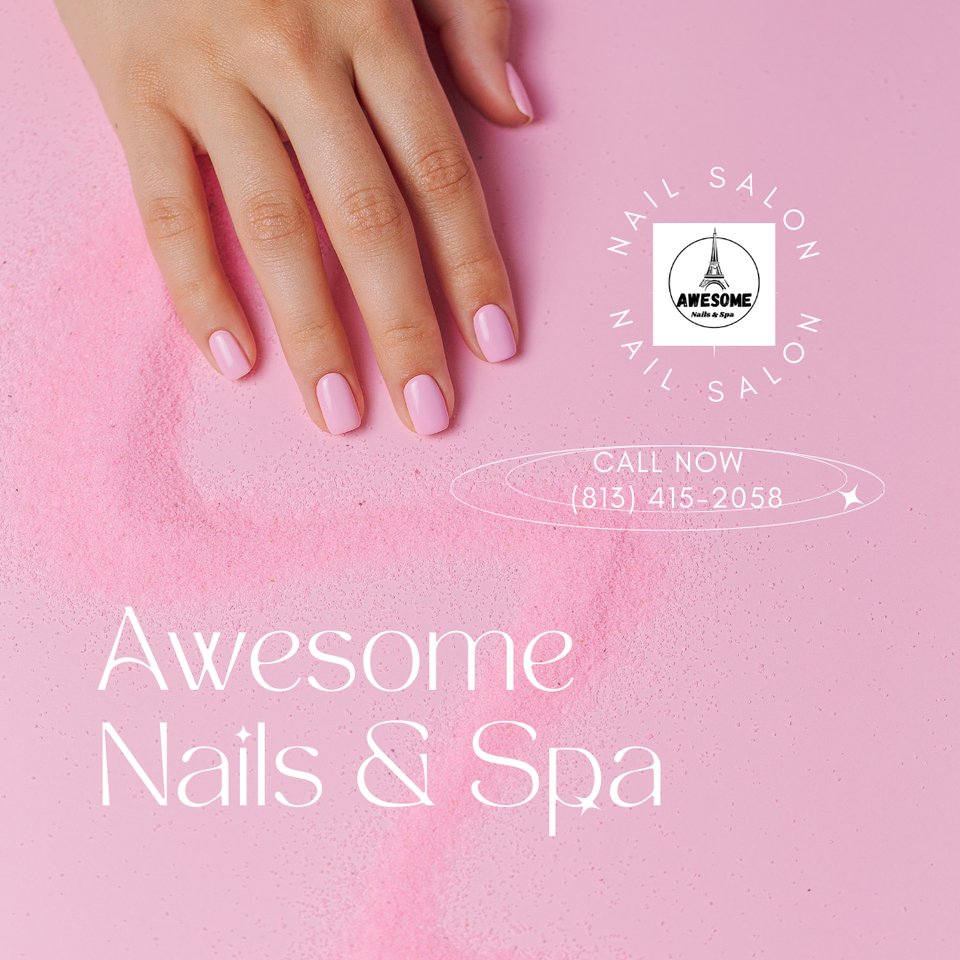 Manicured nails with glossy polish samples.